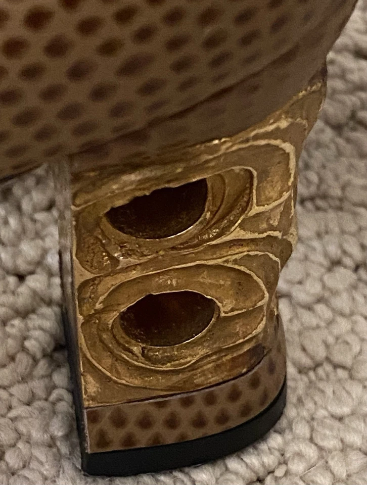 Vintage Rinaldi Italian Leather Vero Cuoio Sole Gold Sculptural Block Heel - Image 3 of 4