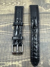 Genuine Michele Watch Black Genuine Alligator Leather Strap 16mm Lugs - 14MM