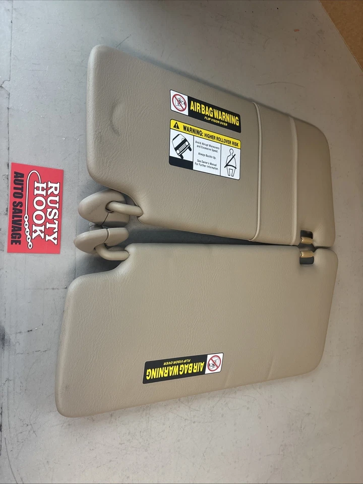 2005 Honda CR-V CRV Sun Visor SET LH & RH Side Beige - Imagem 3 de 3