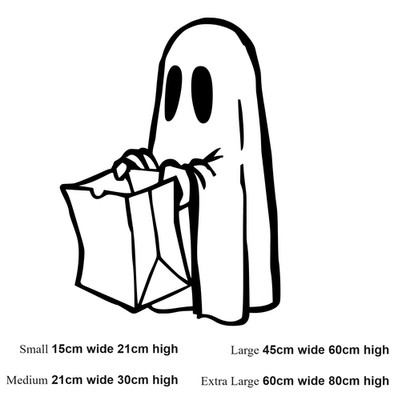 Geist Trick or Treat Halloween Wandaufkleber Abziehbilder Transfer Vinyl UK Kunst Handwerk