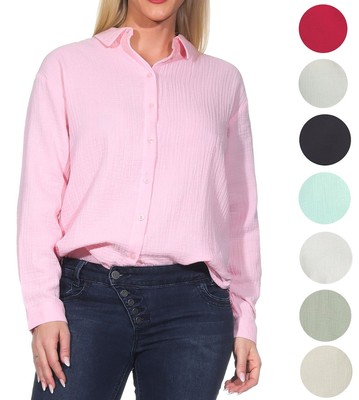 JDY Damen Bluse Damenbluse Musselin Musselinbluse langarm Oberteil JDYTheis
