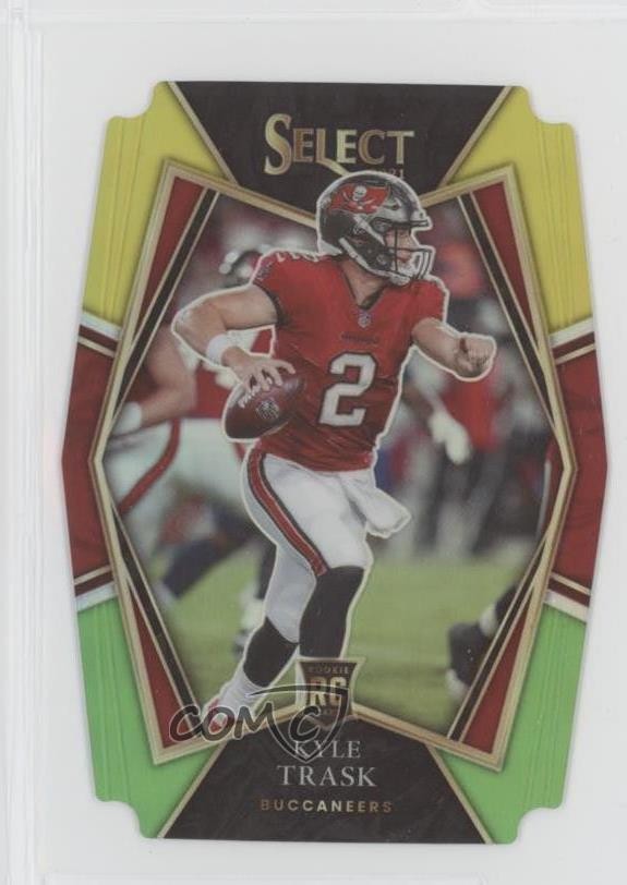 2021 Panini Select Premier Level Green & Yellow Prizm Die-Cut Kyle Trask 11ds