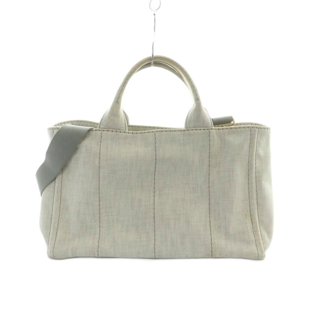 PRADA CANAPA Canapa 1BG439 Tote Bag Shoulder 2WAY Hand Logo Denim Light Gray GY1 thumbnail 2
