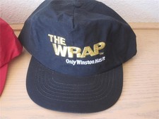 Winston Cigarettes BLACK "The Wrap" Ball Cap Snap Back NOS Gr8 Collectible