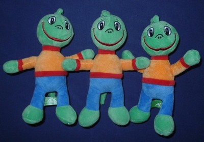 3 x AOK Jolinchen Drache Dino grün blau orange ca 22 cm
