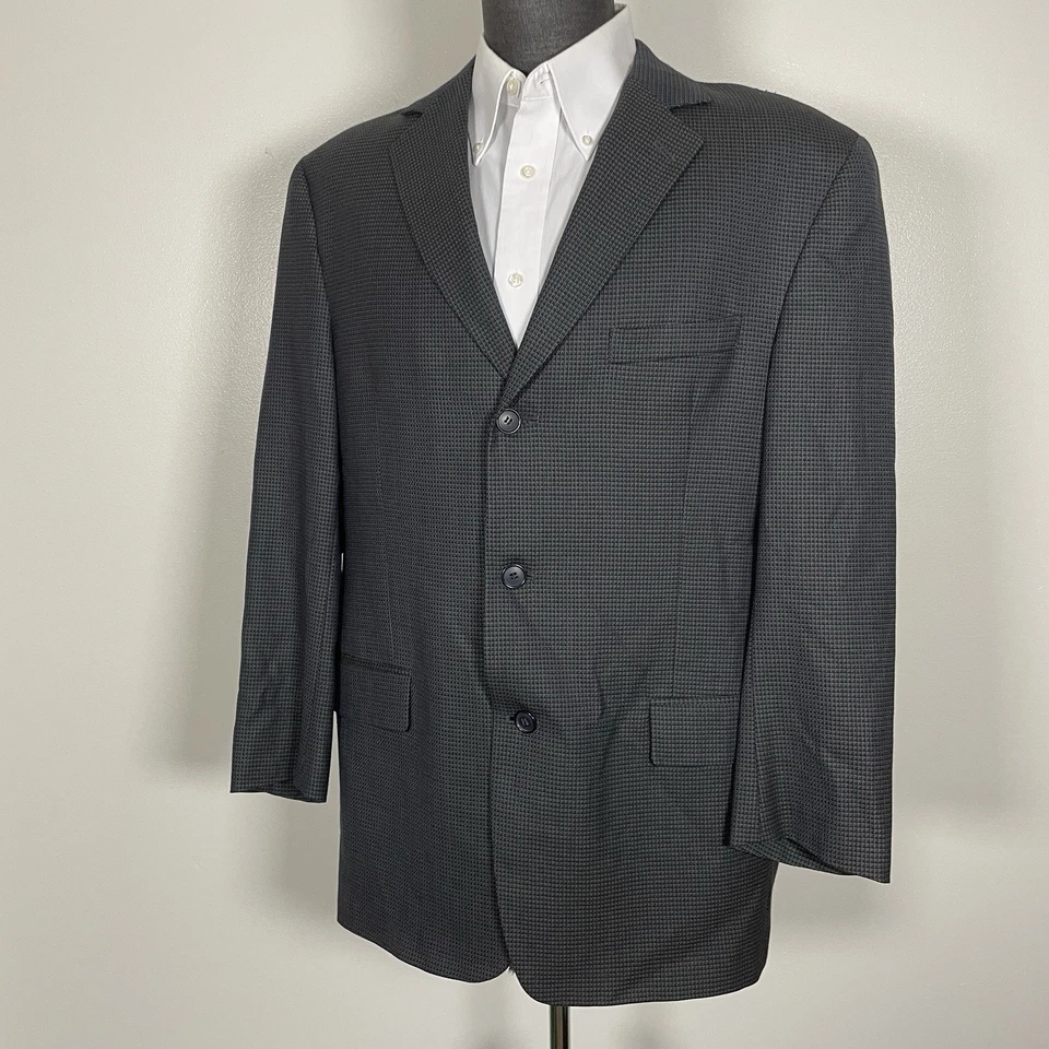 Andrew Fezza Sport Coat Mens 40R Multicolor Textured Wool Three Buttons - Image 3 of 4