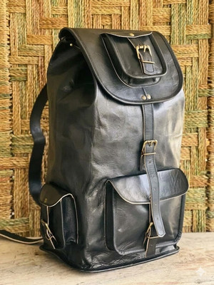 20'' Goat Wield Leather Vintage Laptop Gym Black