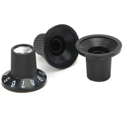 3x Electric Guitar Control Knobs Plastic WitchHat For Adjusting Tone Volume SET