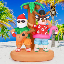 6.9Ft Christmas Inflatable Outdoor Decorations Signs Summer Hawaiian Tropical Bl