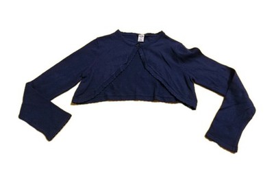 Bolero Strickjacke Gr. 122 dopodopo dunkelblau m. gewelltem Saum sehr gut