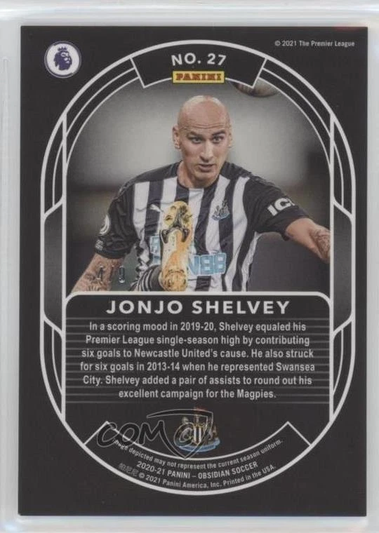 2020-21 Panini Obsidian Pitch Black Electric Etch Contra /9 Jonjo Shelvey #27 - Image 2 of 2