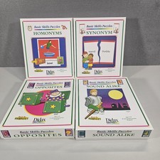Didax Basic Skills Puzzles Lot   Synonym Sound Alike Opposites Homonyms 4 sets 