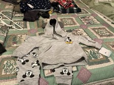 Disney Micky Mouse Hooded Outfit 2 Piece 6-9 Mo Grey