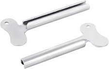 2 Pcs Silvery Metal Tube Squeezer Keys, Toothpaste Metal Hair Dye Color Key Roll