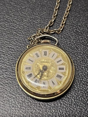 VTG Endura Small Pendant Ladies Pocket Watch Gold Tone As-Is 