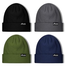Winter Beanie Hats for Men Women: 4 Pack Knit Black, Dark Grey, Navy, Green