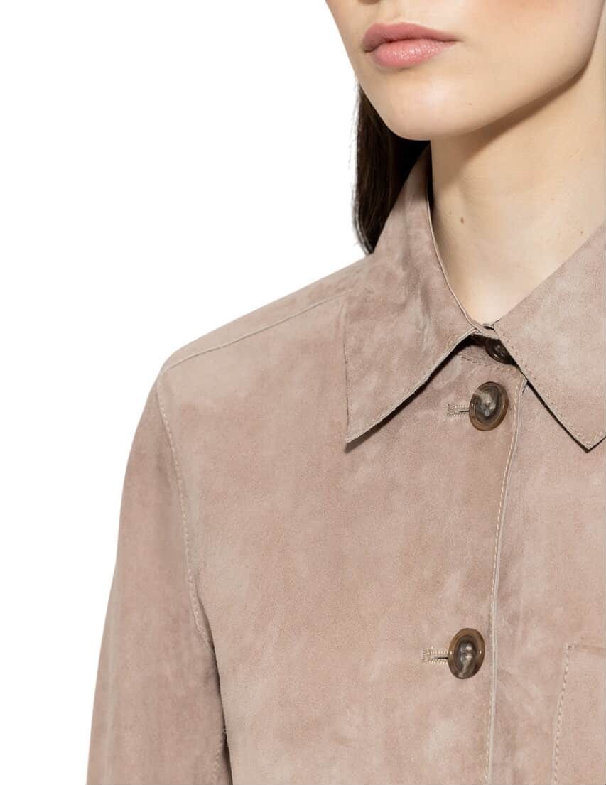 Luisa Cerano damen leder hemd braun suede jacket Size S RRP 595 € image 9