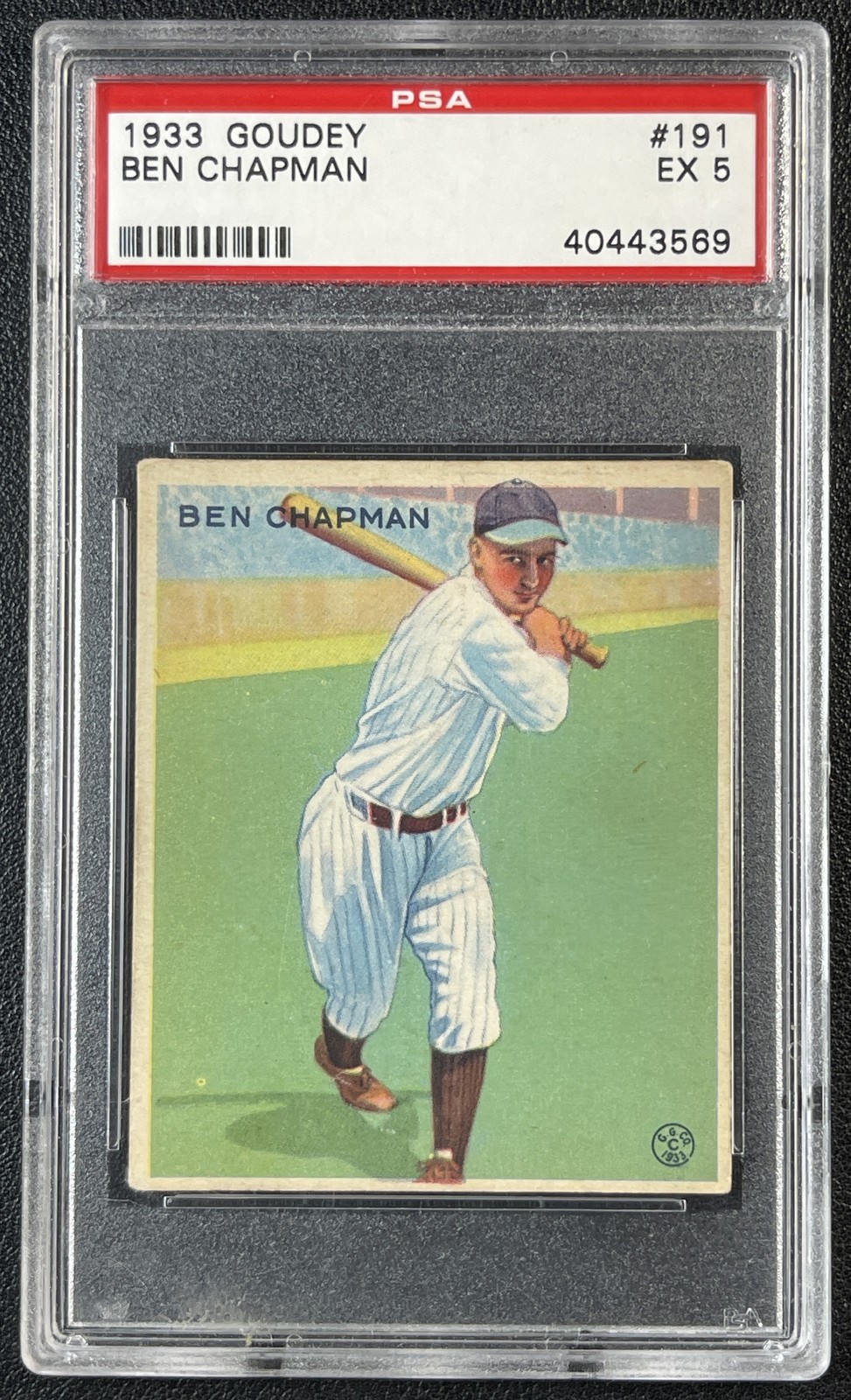 BEN CHAPMAN PSA 5 1933 GOUDEY (R319) #191 ROOKIE RC YANKEES 569