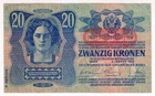 1913 Austria 20 Kronen 067058 Paper Money Banknotes Currency