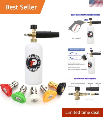 #ad Foam Cannon with 1 4 Inch Quick Connector 1 Liter 5 Pressure Washer Nozzle ... $31.10