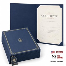 Certificate Holders Navy Blue, 48 Packs , Pack of 48 Double-sided, Navy Blue