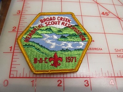 Baltimore Area Council collectibl Broad Creek Scout Reservation 1971 patch (g35)