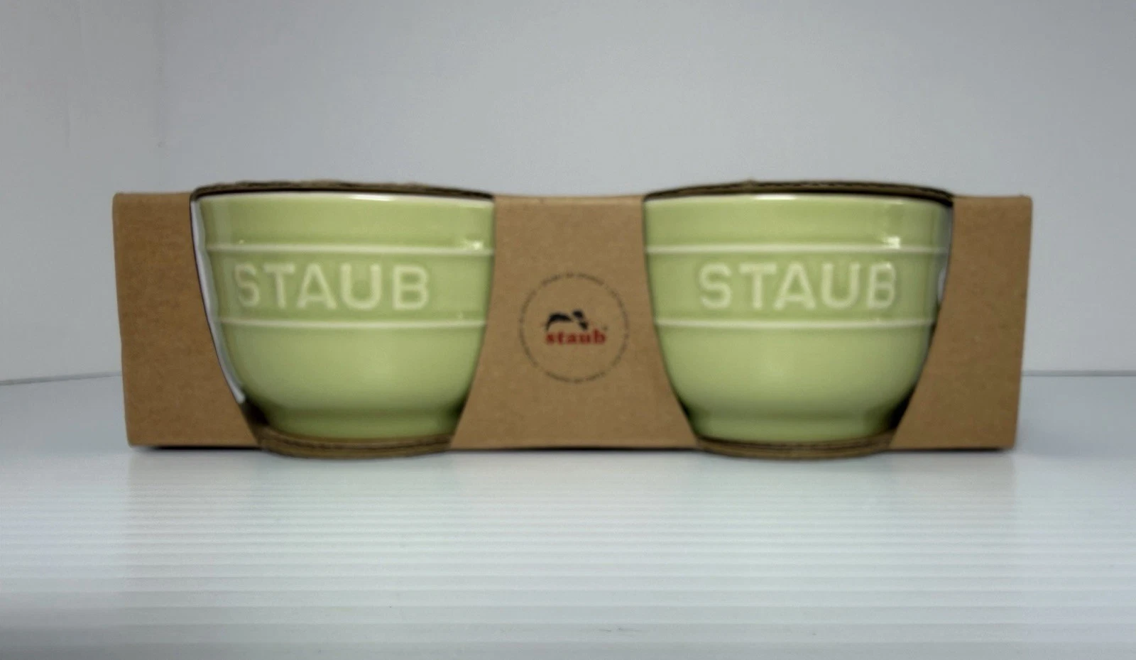 👀Video - STAUB 3.5-inch / 2-pc Ramekin Bowl Set Light Green New In Box