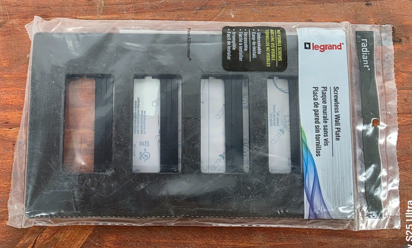 4 Gang Decora Cover Screwless Plastic Bronze 1 Pack