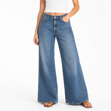 Aeropostale Womens High Rise Wide Leg Jeans S...
