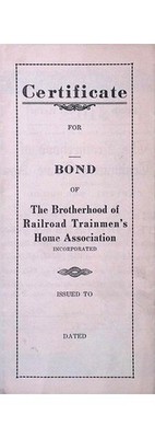 Brotherhood Railroad Trainmen Bond Certificate: 1925 Labor History Document