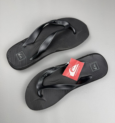 Quiksilver Men's Flip Flops Black Carver II Summer Sandals With Rubber Foam 11