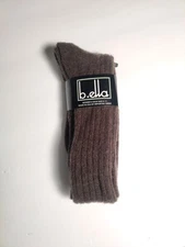 b.ella - Woman's tall socks - brown -67% Cashmere blend - Made in USA