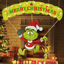 Outdoor Christmas Home Decorations, 7Pcs Lights Up Christmas Parachute Signs ...