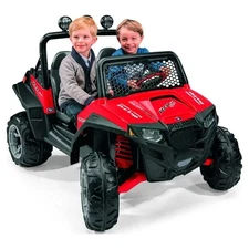 12V Peg Perego Polaris RZR 900 Battery-Powered Ride-On ATV, Ages 3+, Red