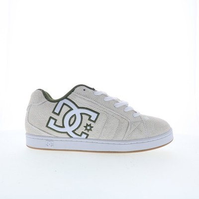 DC Net SE DC03260101-OWHGRN Mens White Suede Skate Inspired Sneakers Shoes