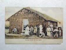 C1516 Postcard Sunday at the old sod Cabin Dresden Kansas KS