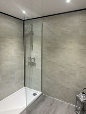 Multi Grey Large Tile Effect Wall Panels PVC Bathroom Cladding Shower Wall 8mm