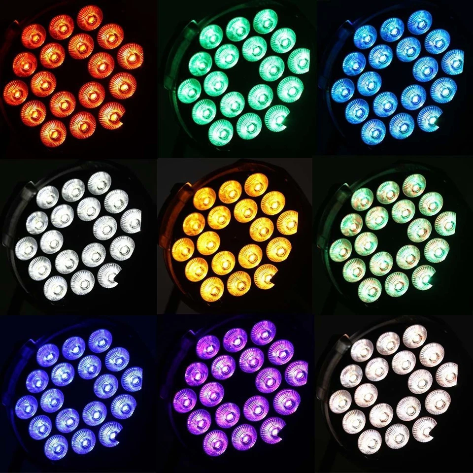 270W RGBW 18 Pcs LEDs Par Light Stage Lighting DMX512 Disco Bar Party Show Light - Image 3 of 4