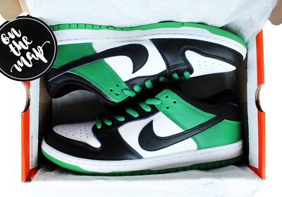 Nike SB Dunk Low Pro Classic Lucky Green Black White UK 12
