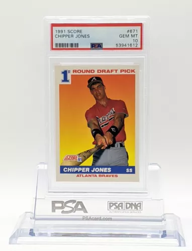 1991 Score Chipper Jones RC PSA 10 Atlanta Braves Hall Of Fame Rookie #671 Gem