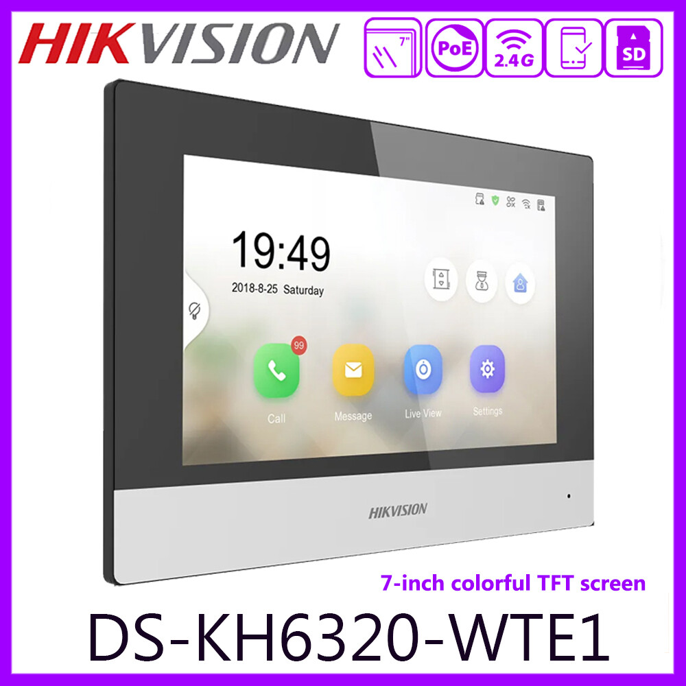 Hikvision 7-Inch IP POE Indoor Video Intercom Monitor DS-KH6320-WTE1