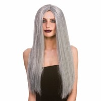 Wicked Costumes Graue PerüCke Gerade Halloween Fancy Dress Hexe Gothic