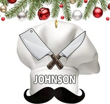 Personalized Chef Ornament, Personalized Chef Uniform Ornament, Custom Chef Hat