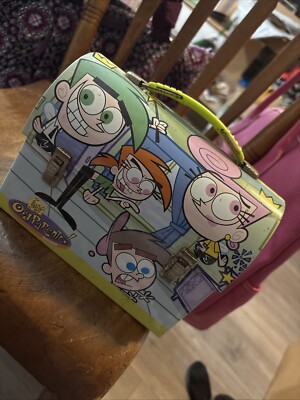 The Fairly Odd Parents Tin Lunch Box Viacom 2003 Nickelodeon Vintage Cartoon Y2K
