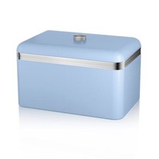 Image of Swan SWKA1010BLN Retro Bread Bin in Blue