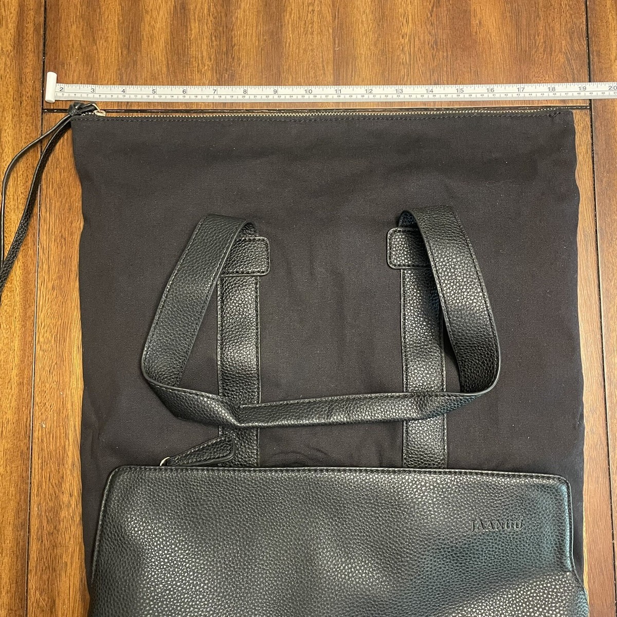 Jaanuu Black Leather Nursing Backpack | eBay display picture 2