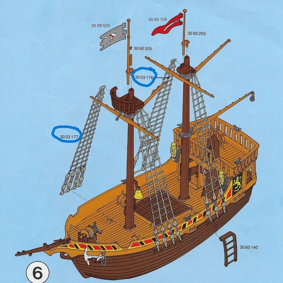 Playmobil Pirate Ship 3750 3053 Lot of 4 Rope Ladder Columns USA SELLER eBay