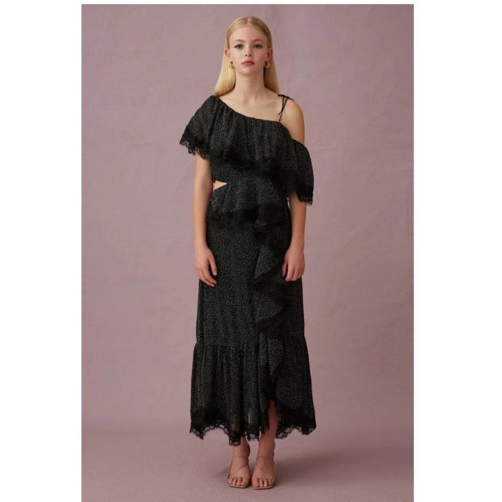 Keepsake Complex Midi Dress Black Spot NWT Women Dress Size S