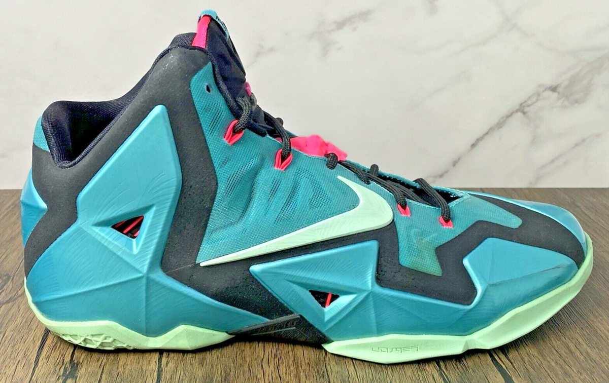 NIKE LeBron X1 11 Flywire SOUTH BEACH Turquoise Black Shoes 616175-330 Mens 10.5 Size 10.5 - Nike LeBron 11 South Beach 2014 616175-330  main image 3