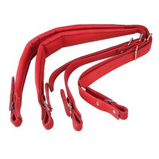 Adjustable Accordion Shoulder Strap Set Artificial Leather Red Set of 2